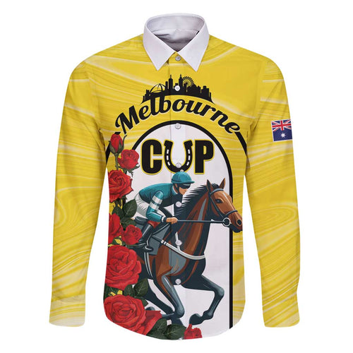 Personalised Melbourne Horse Racing Family Matching Off Shoulder Short Dress and Hawaiian Shirt The Race That Stops The Nation