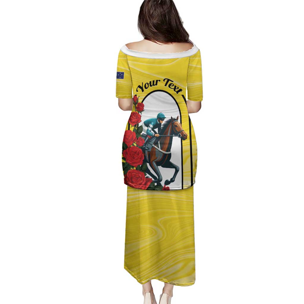 Personalised Melbourne Horse Racing Family Matching Puletasi and Hawaiian Shirt The Race That Stops The Nation