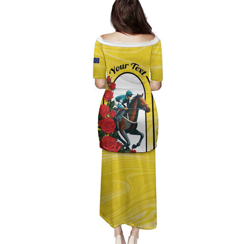 Personalised Melbourne Horse Racing Family Matching Puletasi and Hawaiian Shirt The Race That Stops The Nation