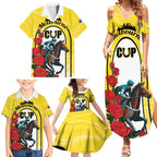 Personalised Melbourne Horse Racing Family Matching Summer Maxi Dress and Hawaiian Shirt The Race That Stops The Nation