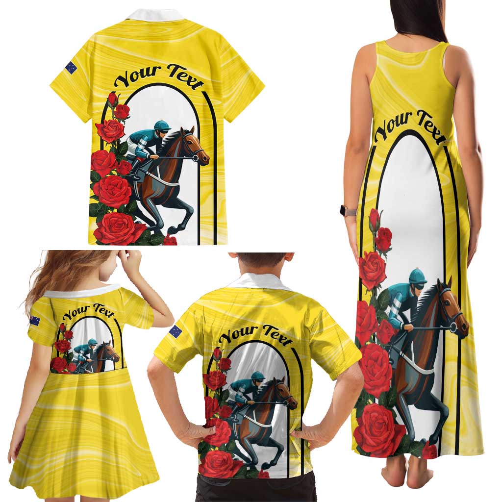 Personalised Melbourne Horse Racing Family Matching Tank Maxi Dress and Hawaiian Shirt The Race That Stops The Nation