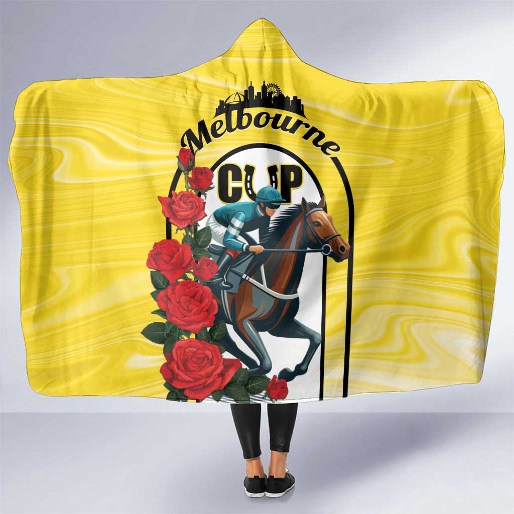 Personalised Melbourne Horse Racing Hooded Blanket The Race That Stops The Nation