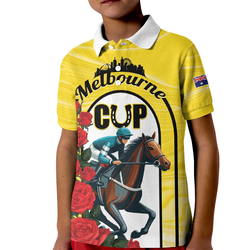 Personalised Melbourne Horse Racing Kid Polo Shirt The Race That Stops The Nation