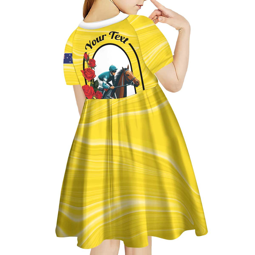 Personalised Melbourne Horse Racing Kid Short Sleeve Dress The Race That Stops The Nation