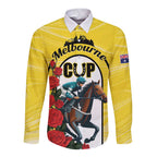 Personalised Melbourne Horse Racing Long Sleeve Button Shirt The Race That Stops The Nation