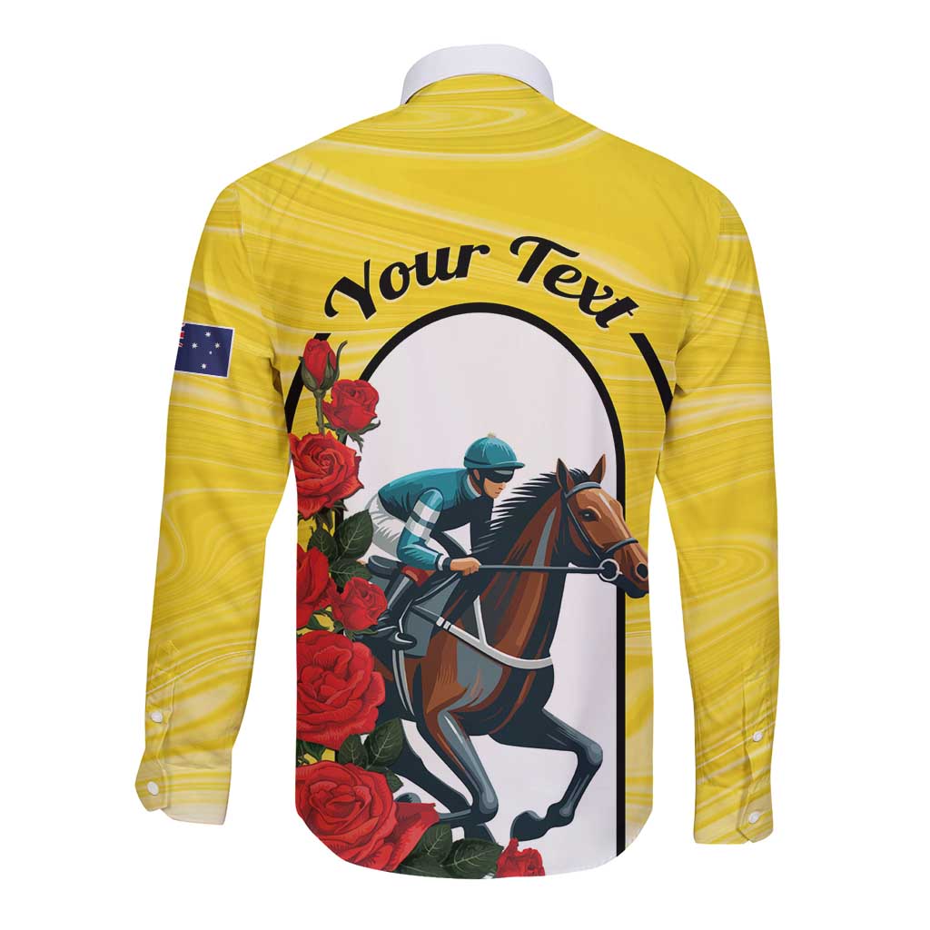 Personalised Melbourne Horse Racing Long Sleeve Button Shirt The Race That Stops The Nation