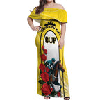 Personalised Melbourne Horse Racing Off Shoulder Maxi Dress The Race That Stops The Nation