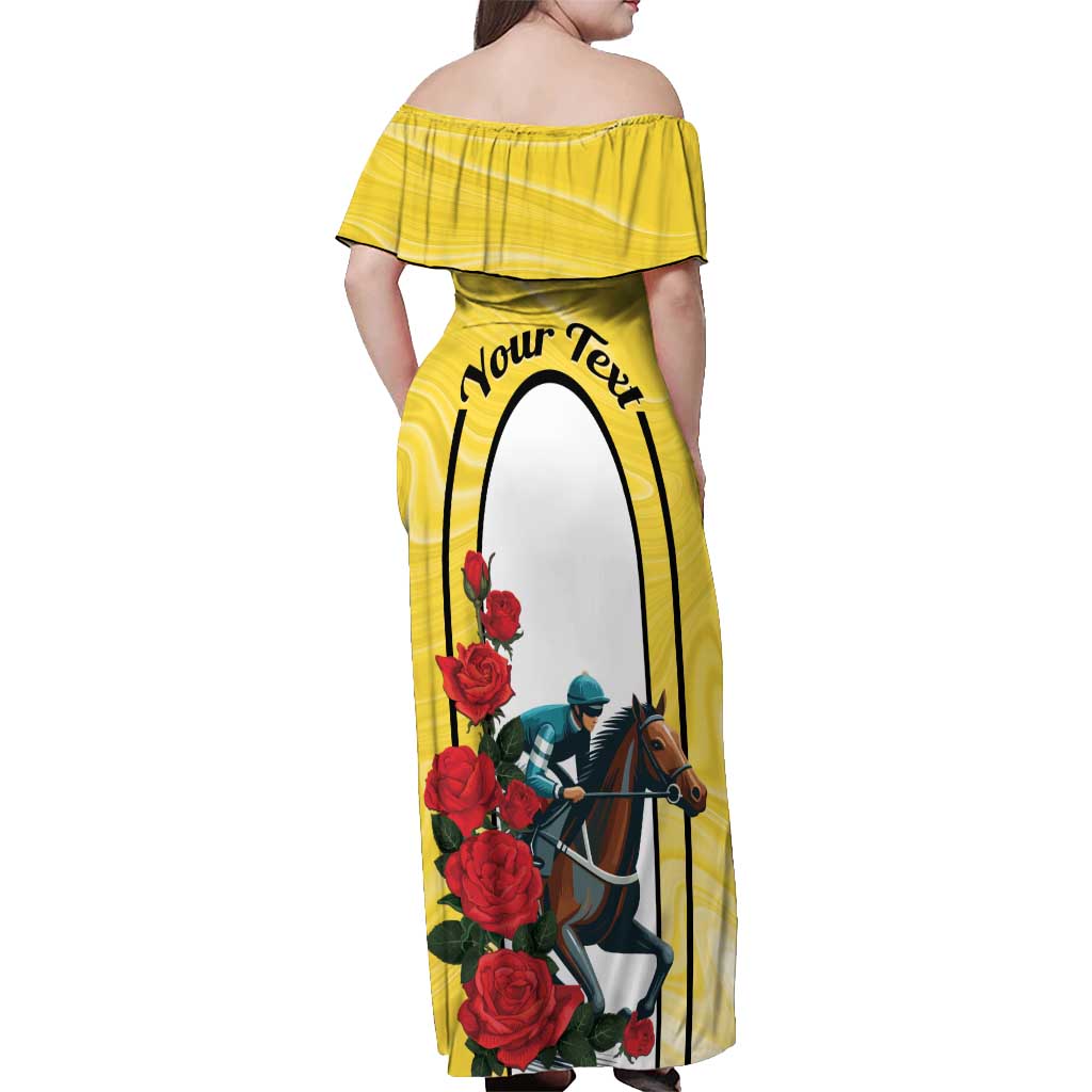 Personalised Melbourne Horse Racing Off Shoulder Maxi Dress The Race That Stops The Nation