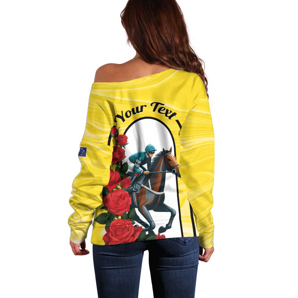 Personalised Melbourne Horse Racing Off Shoulder Sweater The Race That Stops The Nation