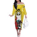 Personalised Melbourne Horse Racing Off The Shoulder Long Sleeve Dress The Race That Stops The Nation