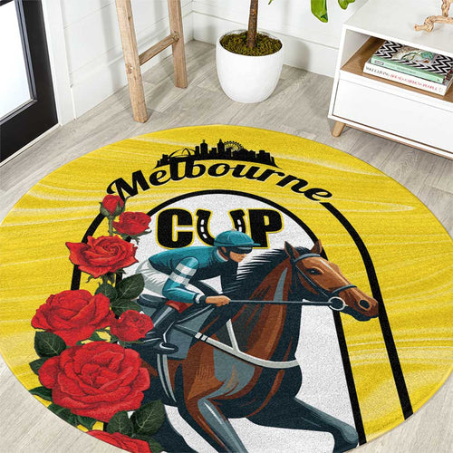 Personalised Melbourne Horse Racing Round Carpet The Race That Stops The Nation