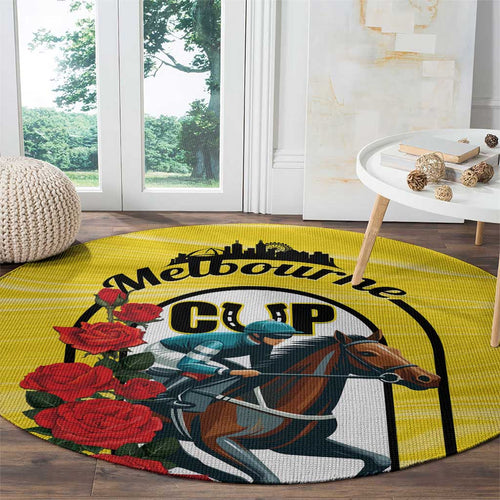 Personalised Melbourne Horse Racing Round Carpet The Race That Stops The Nation