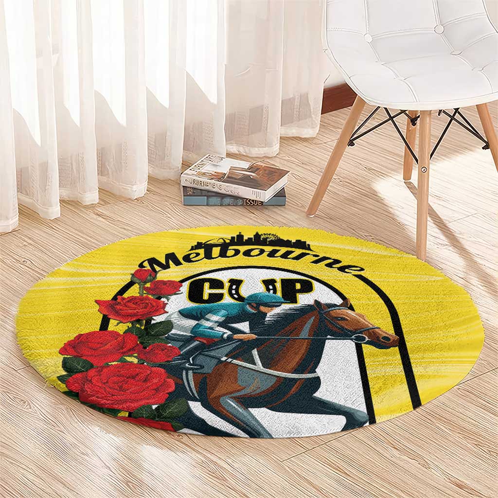 Personalised Melbourne Horse Racing Round Carpet The Race That Stops The Nation
