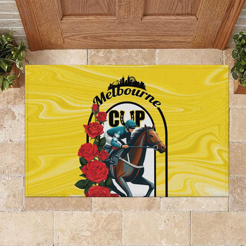 Personalised Melbourne Horse Racing Rubber Doormat The Race That Stops The Nation