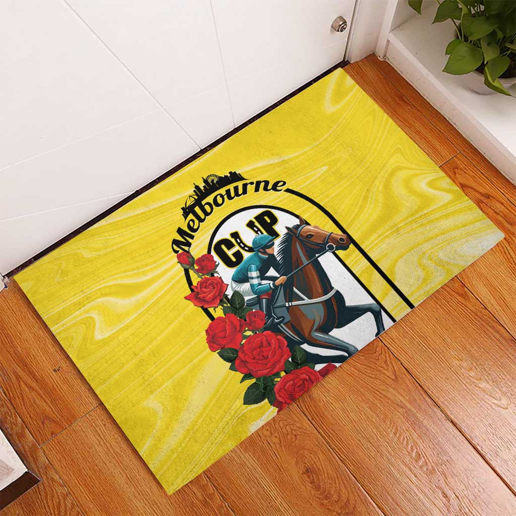 Personalised Melbourne Horse Racing Rubber Doormat The Race That Stops The Nation