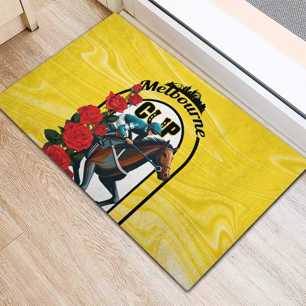 Personalised Melbourne Horse Racing Rubber Doormat The Race That Stops The Nation