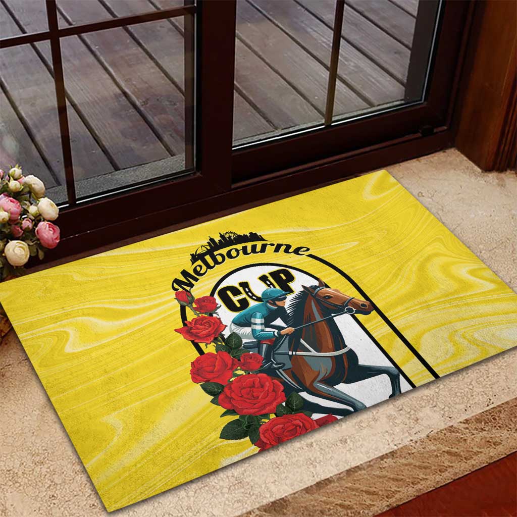 Personalised Melbourne Horse Racing Rubber Doormat The Race That Stops The Nation