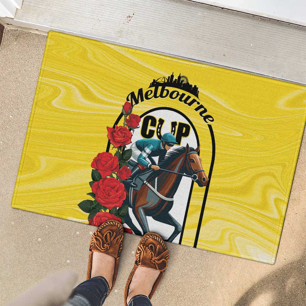 Personalised Melbourne Horse Racing Rubber Doormat The Race That Stops The Nation