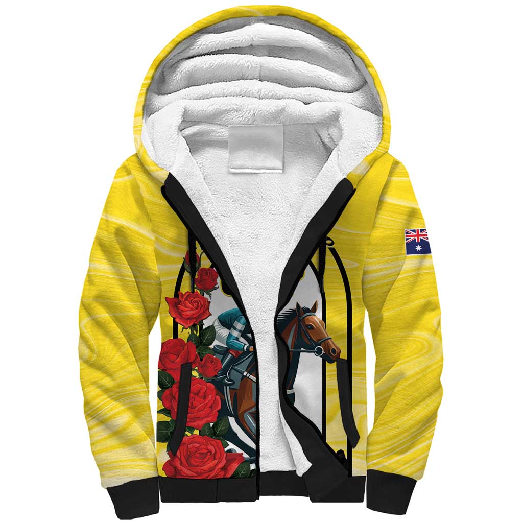 Personalised Melbourne Horse Racing Sherpa Hoodie The Race That Stops The Nation