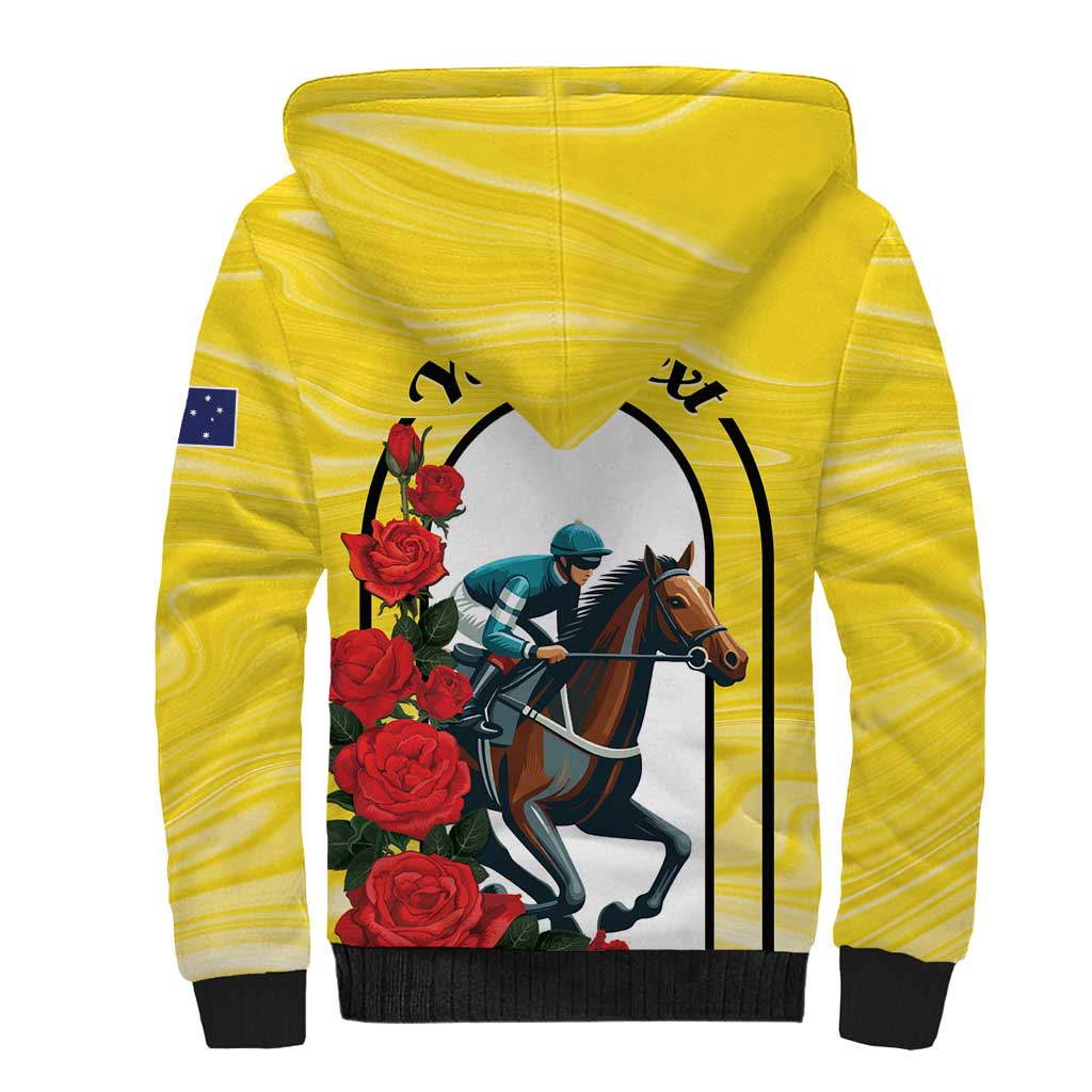 Personalised Melbourne Horse Racing Sherpa Hoodie The Race That Stops The Nation