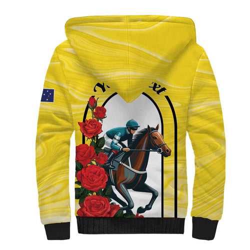 Personalised Melbourne Horse Racing Sherpa Hoodie The Race That Stops The Nation