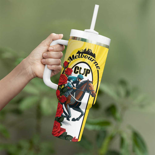 Personalised Melbourne Horse Racing Tumbler With Handle The Race That Stops The Nation
