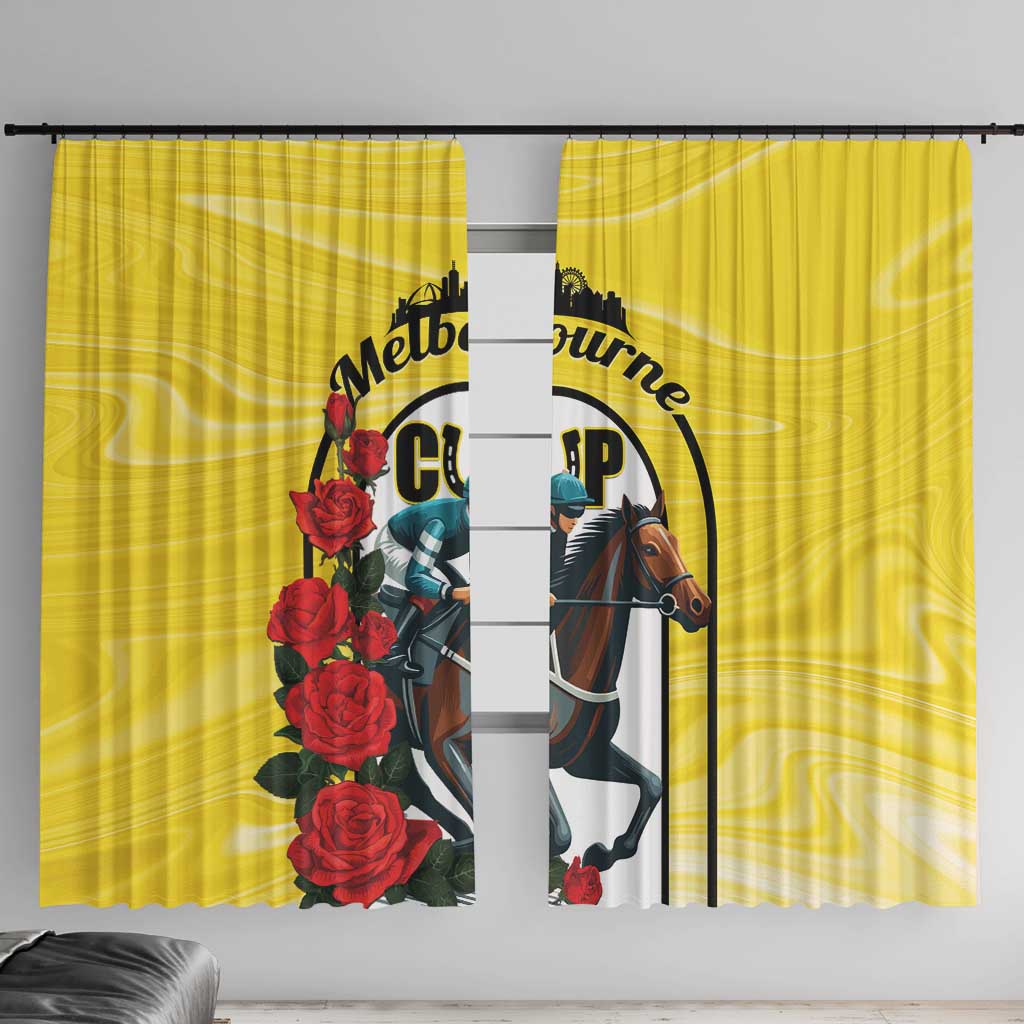 Personalised Melbourne Horse Racing Window Curtain The Race That Stops The Nation