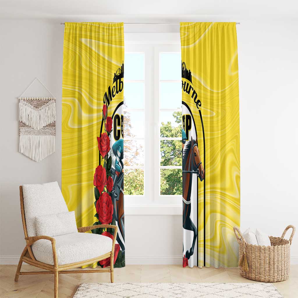 Personalised Melbourne Horse Racing Window Curtain The Race That Stops The Nation