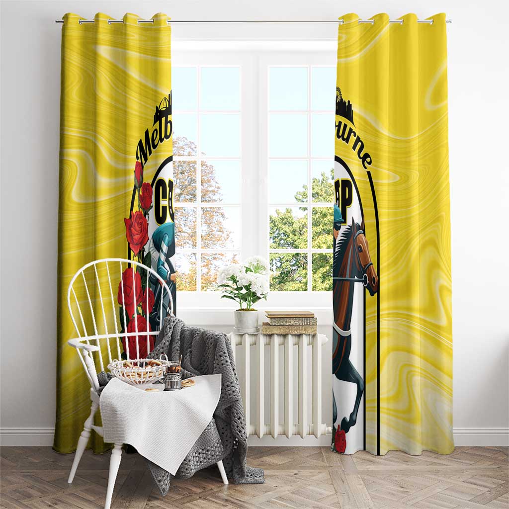 Personalised Melbourne Horse Racing Window Curtain The Race That Stops The Nation