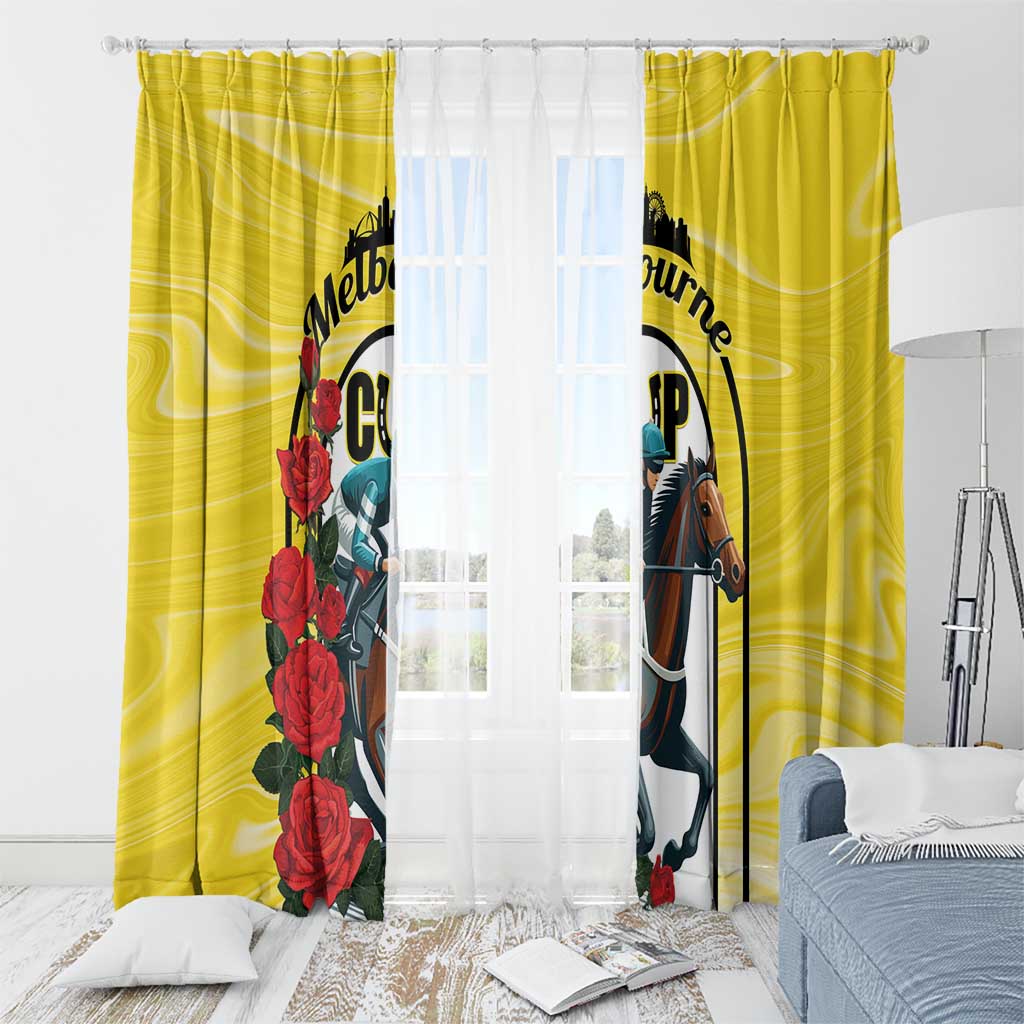 Personalised Melbourne Horse Racing Window Curtain The Race That Stops The Nation