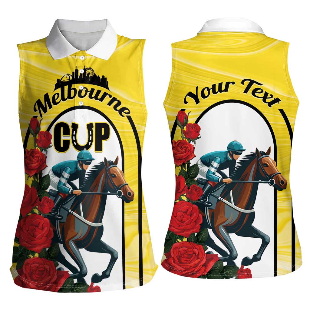 Personalised Melbourne Horse Racing Women Sleeveless Polo Shirt The Race That Stops The Nation