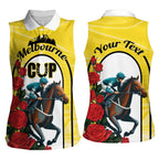Personalised Melbourne Horse Racing Women Sleeveless Polo Shirt The Race That Stops The Nation