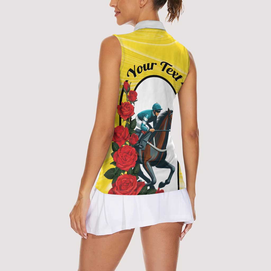 Personalised Melbourne Horse Racing Women Sleeveless Polo Shirt The Race That Stops The Nation