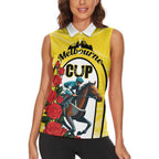 Personalised Melbourne Horse Racing Women Sleeveless Polo Shirt The Race That Stops The Nation