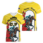 Personalised Melbourne Horse Racing Women V-Neck T-Shirt The Race That Stops The Nation