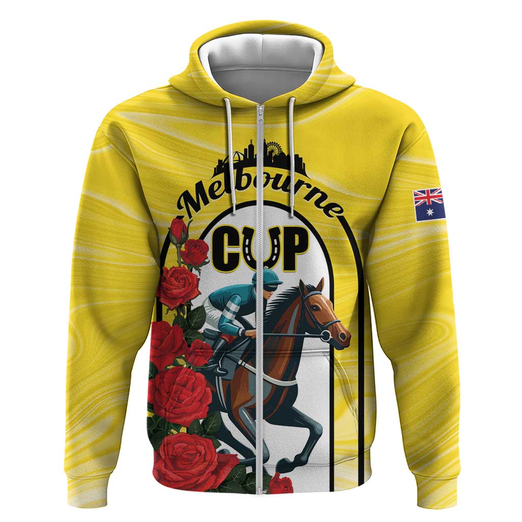 Personalised Melbourne Horse Racing Zip Hoodie The Race That Stops The Nation