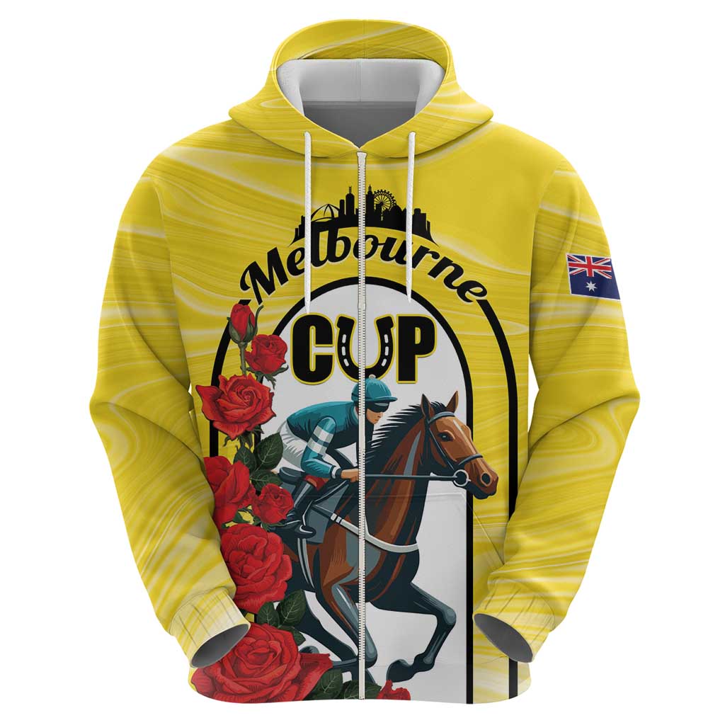 Personalised Melbourne Horse Racing Zip Hoodie The Race That Stops The Nation