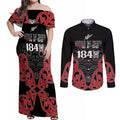 Toitu Te Tiriti 1840 Aotearoa Couples Matching Off Shoulder Maxi Dress and Long Sleeve Button Shirt Stand Together Stand Stronger