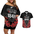 Toitu Te Tiriti 1840 Aotearoa Couples Matching Off Shoulder Short Dress and Hawaiian Shirt Stand Together Stand Stronger