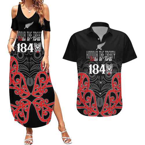 Toitu Te Tiriti 1840 Aotearoa Couples Matching Summer Maxi Dress and Hawaiian Shirt Stand Together Stand Stronger