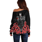 Toitu Te Tiriti 1840 Aotearoa Off Shoulder Sweater Stand Together Stand Stronger