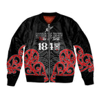 Toitu Te Tiriti 1840 Aotearoa Sleeve Zip Bomber Jacket Stand Together Stand Stronger