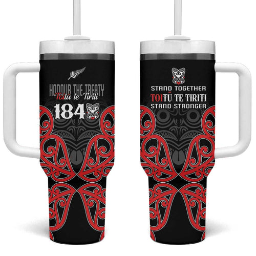 Toitu Te Tiriti 1840 Aotearoa Tumbler With Handle Stand Together Stand Stronger