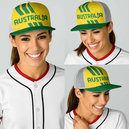 Soccer 2026 Australia Baseball Net Cap Socceroos Go Glory