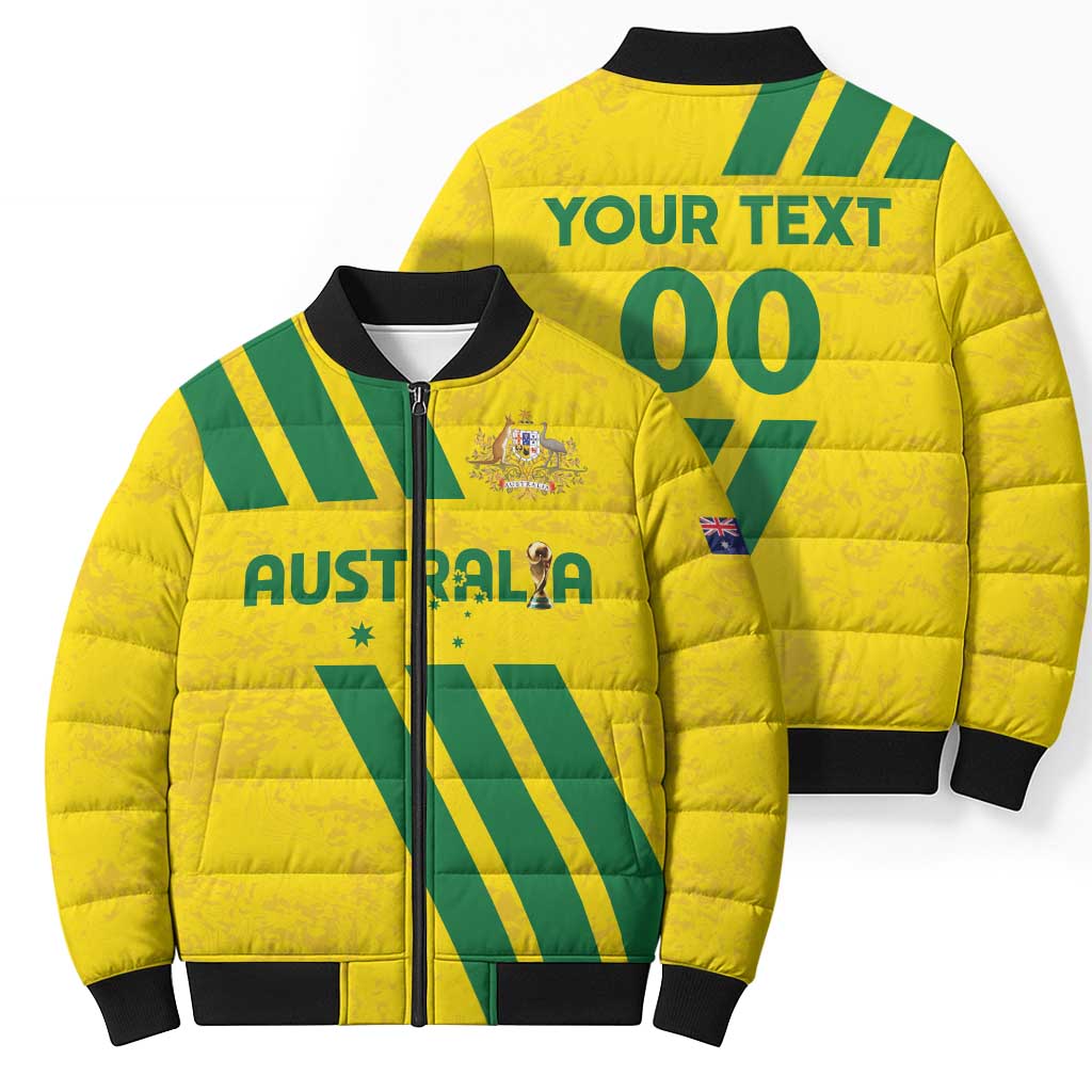 Custom Soccer 2026 Australia Bomber Puffer Jacket Socceroos Go Glory
