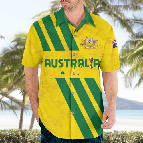 Custom Soccer 2026 Australia Hawaiian Shirt Socceroos Go Glory