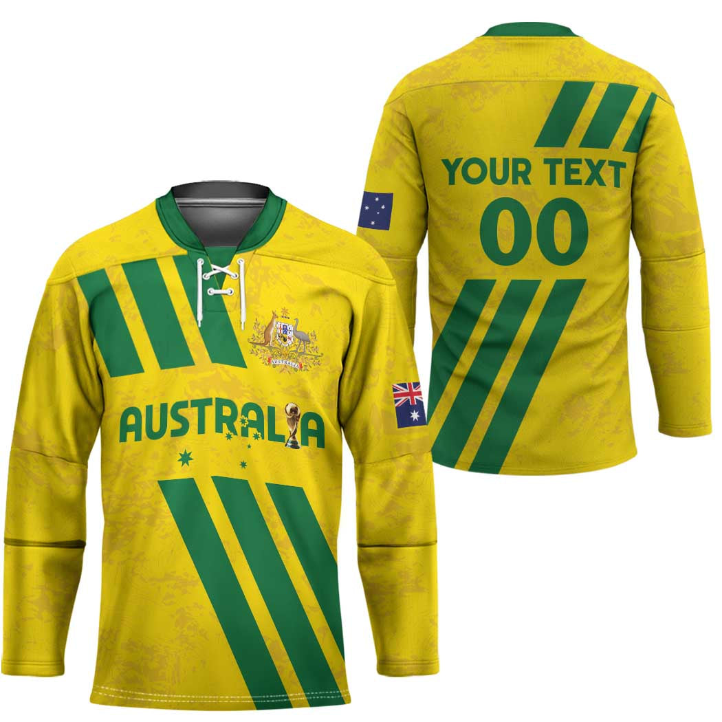 Custom Soccer 2026 Australia Hockey Jersey Socceroos Go Glory