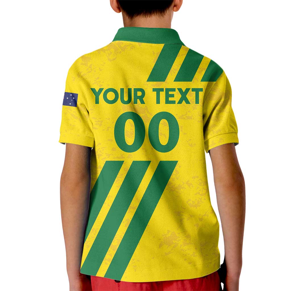 Custom Soccer 2026 Australia Kid Polo Shirt Socceroos Go Glory