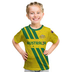 Custom Soccer 2026 Australia Kid T Shirt Socceroos Go Glory
