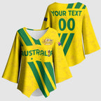 Custom Soccer 2026 Australia Kimono Sleeve Blouse Socceroos Go Glory